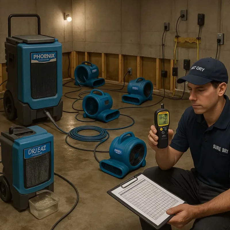 Structural Drying and Dehumidification process in Wrightsville, PA